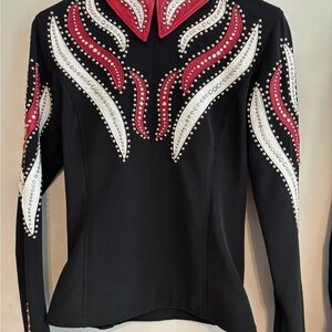 Vintage Small Western Showmanship Leather Embellished Horsemanship Jacket